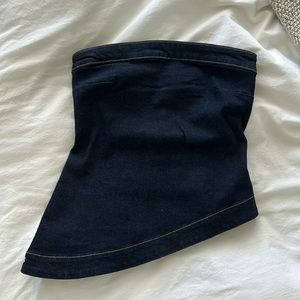 Mango Denim top with asymmetrical hem